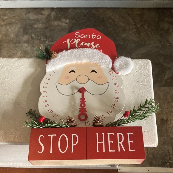 NWT- Wooden Santa Please Stop Here 🎅🏻 Days To Christmas Countdown Decoration - Picture 16 of 16